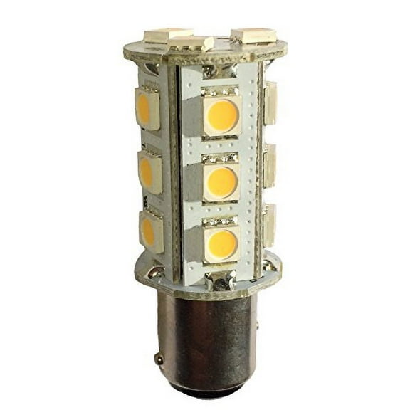 Anyray (2-Pack) 1157 BAY15D Dual Contact (Warm White) LED Replacement for 40 41 42 50 Light Bulbs 18 SMD 5050 12V