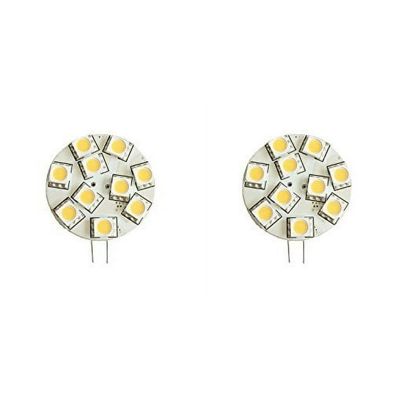 Anyray (2-Pack) Disc Type G4 Base 12V LED Light Bulb Two Side Pins 10 Watt Halogen Replacement for Boats, RV Campers, Trailers and Under-cabinet Lights Cool White Color