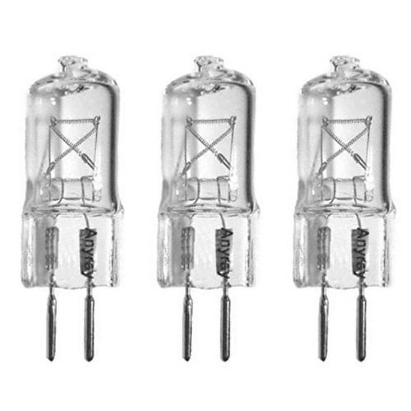 Anyray A1606Y (3)-bulbs 75 Watt G6.35 120V 75W GX6.35 110 Volt 75Watt Bi Pin T4 Halogen Light Bulb