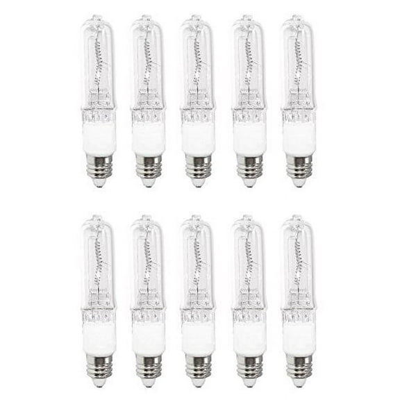 Anyray A1806Y (10)-Pack 200 Watt JD E11 200W Mini-Candelabra T4 Halogen Light Bulb, CLEAR Bulbs