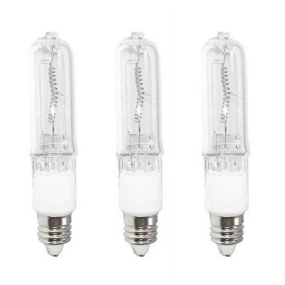 Anyray A1806Y (3)-Pack 200 Watt JD E11 200W Mini-Candelabra T4 200Watts Halogen Light Bulb, CLEAR