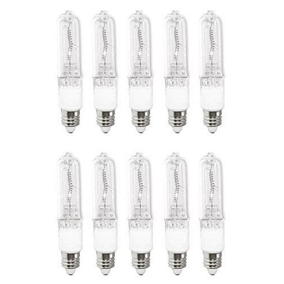 Anyray A1808Y (10)-Pack JD 250 Watt E11 250W Mini-Candelabra T4 Halogen Light Bulb, CLEAR 250Watts, Bulbs