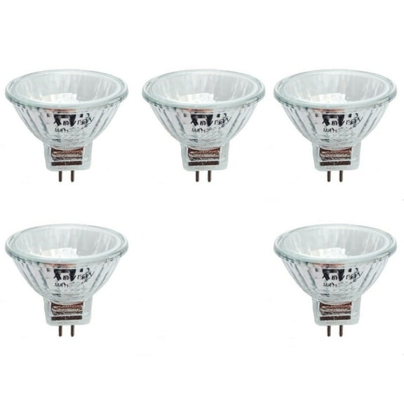 Anyray A1870Y (5-Bulbs) 35 Watt Clear MR11 12-Volt Precision Halogen Reflector Fiber Optic Light Bulb 35W 12V