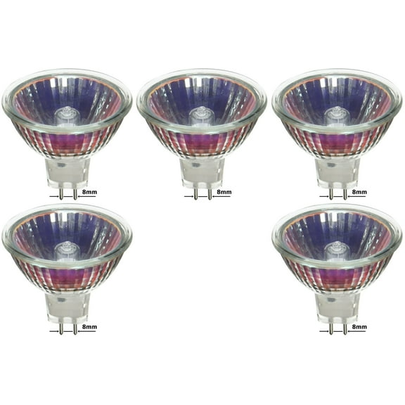 Anyray A1897Y (5)-Pack G8 MR-16 25Watt JCDR 120Volts BI-PIN Clear 120V 25W GU8