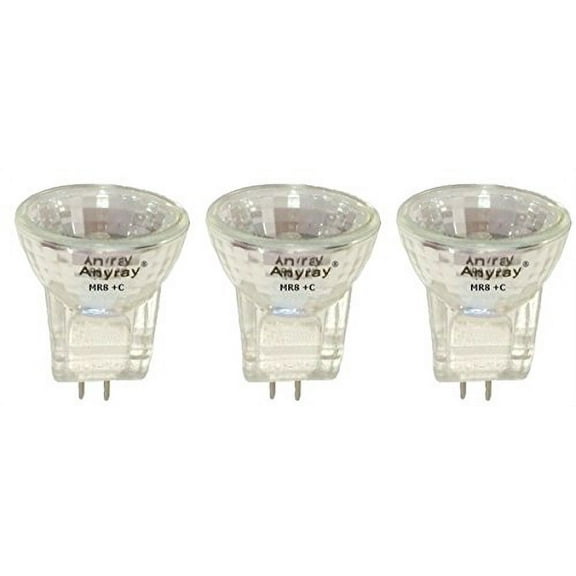 Anyray MR8 +C Halogen 10 w Light Bulbs, (3 Pack)