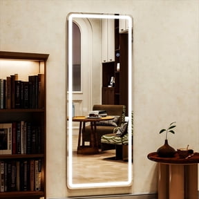 VORENTA 21"x64" Full Length Mirror with Lights LED Floor Mirror Wall-mounted Mirror Lighted Dressing Mirror