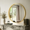 thumbnail image 1 of Anyrose 24" Round Bathroom Mirror Deep Frame Wall Vanity Mirror,Gold, 1 of 5