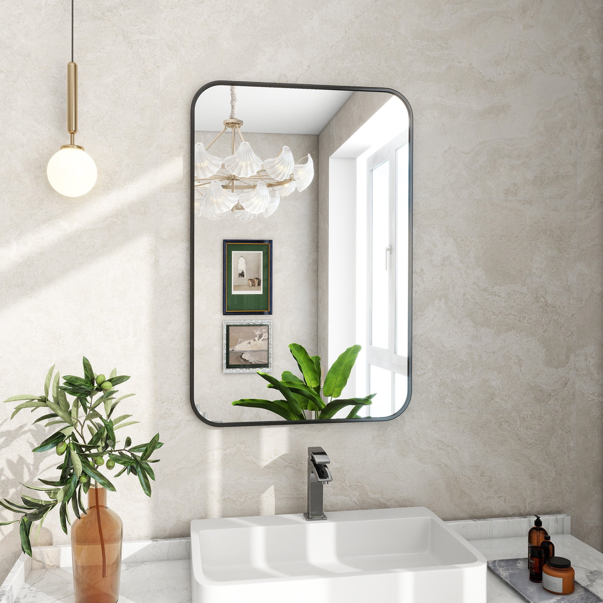 Anyrose 24"x36" Bathroom Vanity Mirror with Safe Corners Wall Decor ...