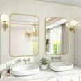 thumbnail image 1 of Anyrose 24"x36" Bathroom Vanity Mirror with Safe Corners Wall Decor,Gold, 1 of 6