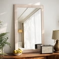 thumbnail image 1 of Anyrose 36.2"x24" Rectangular Wooden Framed Vanity Bathroom Mirror, White, 1 of 5