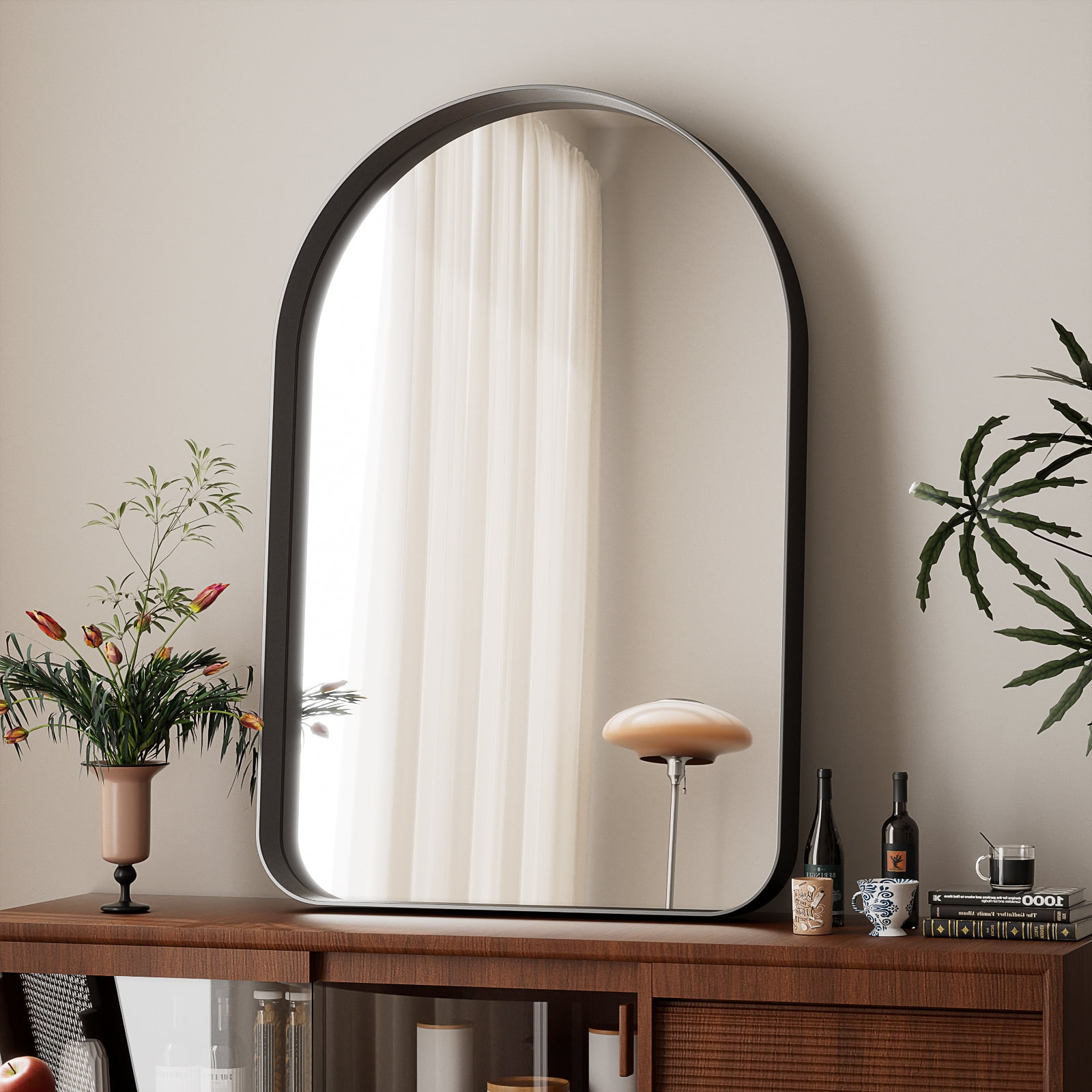 GRAHMCY  38"x26" Bathroom Vanity Rectangle Mirror With Deep Frame, Black