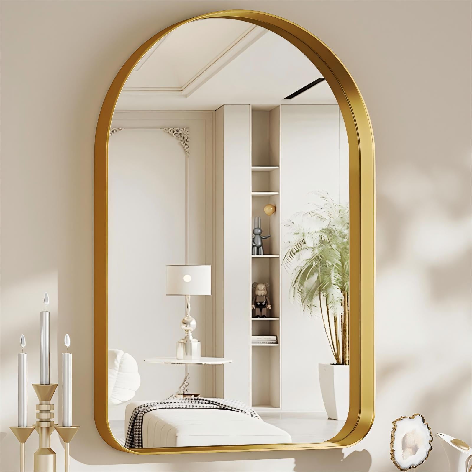 GRAHMCY 38"x26" Bathroom Vanity Rectangle Mirror With Deep Frame, Gold