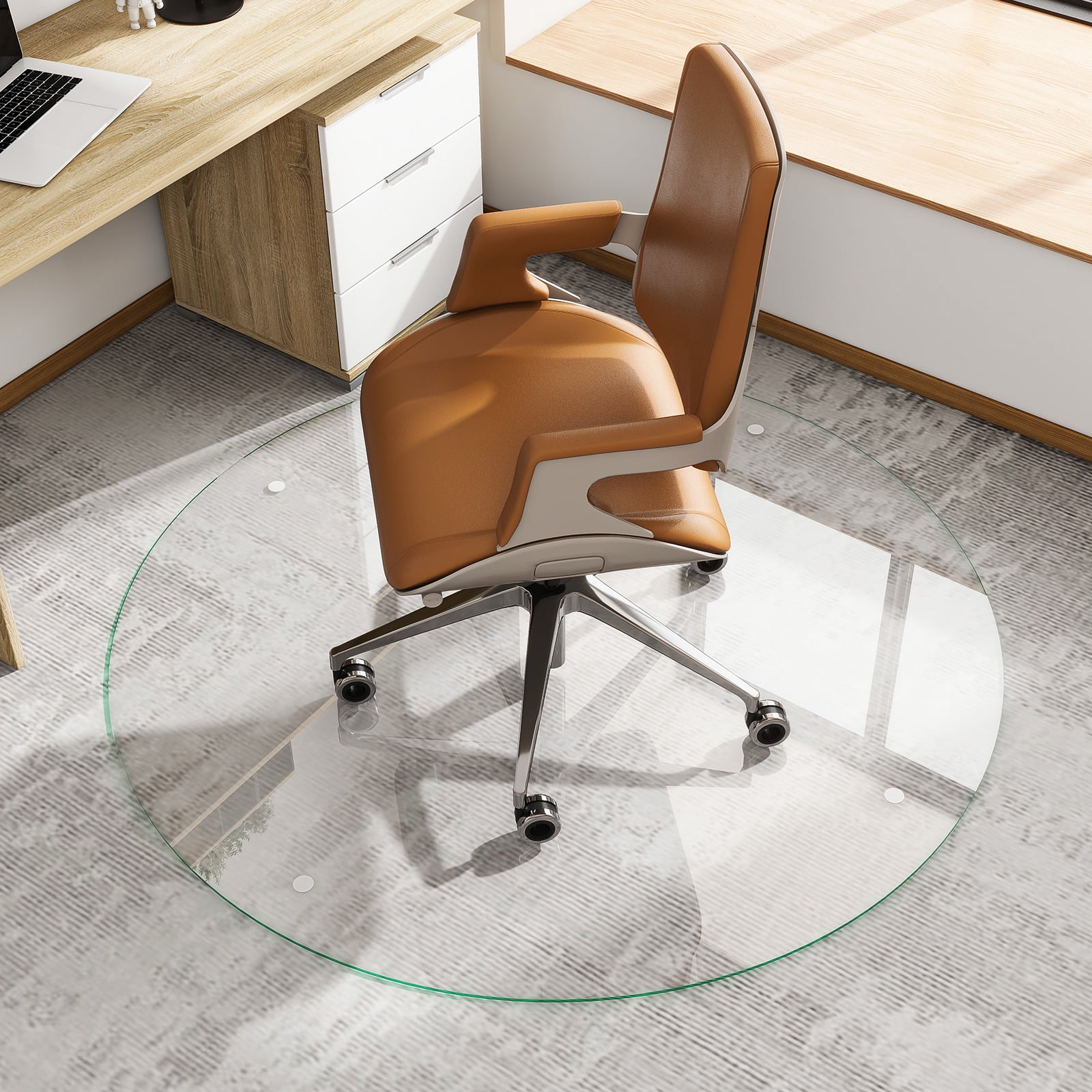 Desk Chair Mat For Hardwood 46x55 Tempered Glass Chair Mat – Ultra