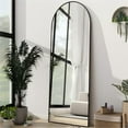 thumbnail image 1 of Anyrose 58"x 18.5" Full Length Arch-Top Mirror with Metal Frame Stand Wall-Mounted, Black, 1 of 7