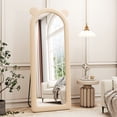 thumbnail image 1 of Anyrose 63"X24" Arched Mirror Full Length, Floor Mirror with Stand, Full Body Freely Standing Mirror for Bedroom，White, 1 of 5