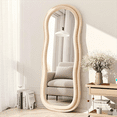 thumbnail image 1 of Anyrose 63"x24" Wavy Full Length Mirror Floor Mirror with Flannel Frame,White, 1 of 5