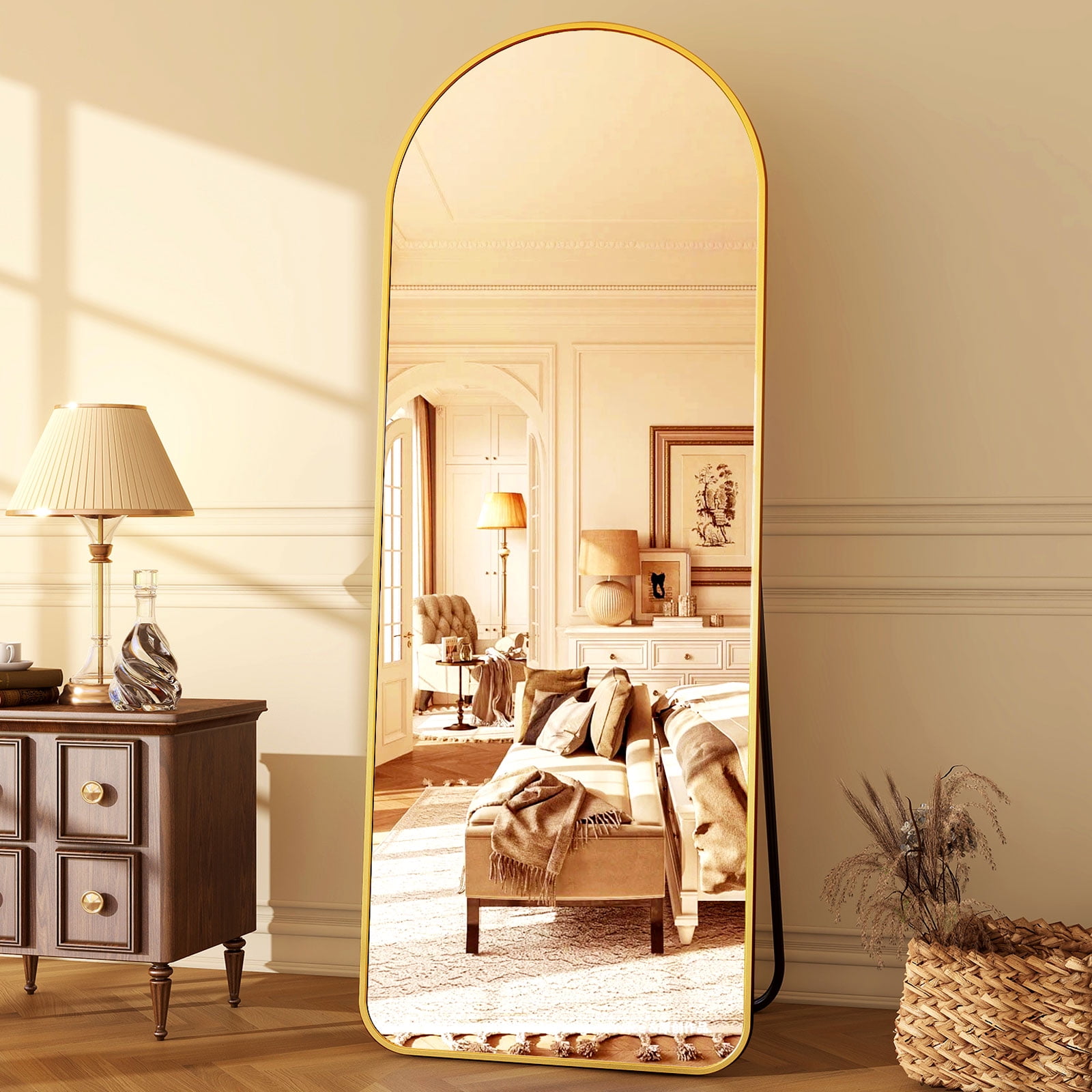 Anyrose 64.25"x21" Arched Full Length Mirror Floor Mirror, Gold - Walmart.com