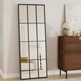 thumbnail image 1 of Anyrose 65"x 24" Floor Full Length Mirror, Large Rectangle Window Pane Mirror, Wall Mounted Mirror, Black, 1 of 5