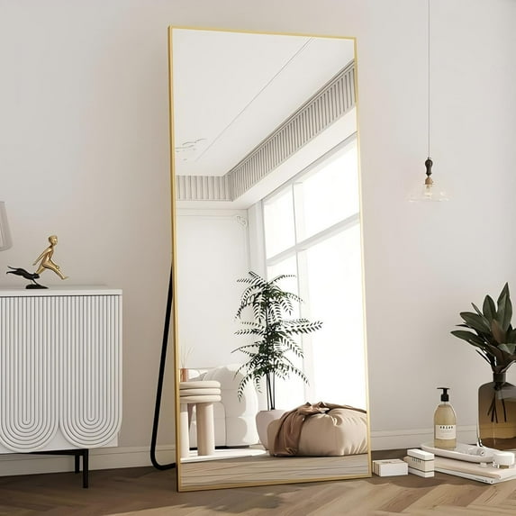 Anyrose 65"x 24" Floor Mirror Full Length Mirror Bedroom Floor Body Mirror with Stand,Gold