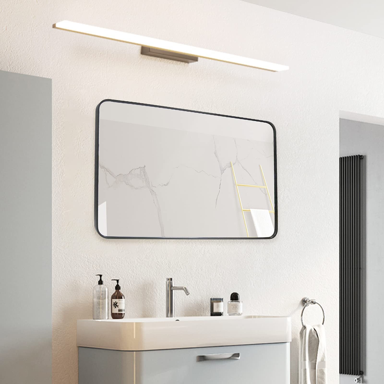 Anyrose Bathroom Mirror Rectangle Wall Mirror 30 x 40 inch Large Wall Mounted Vanity Mirrors with Aluminum Frame,Black