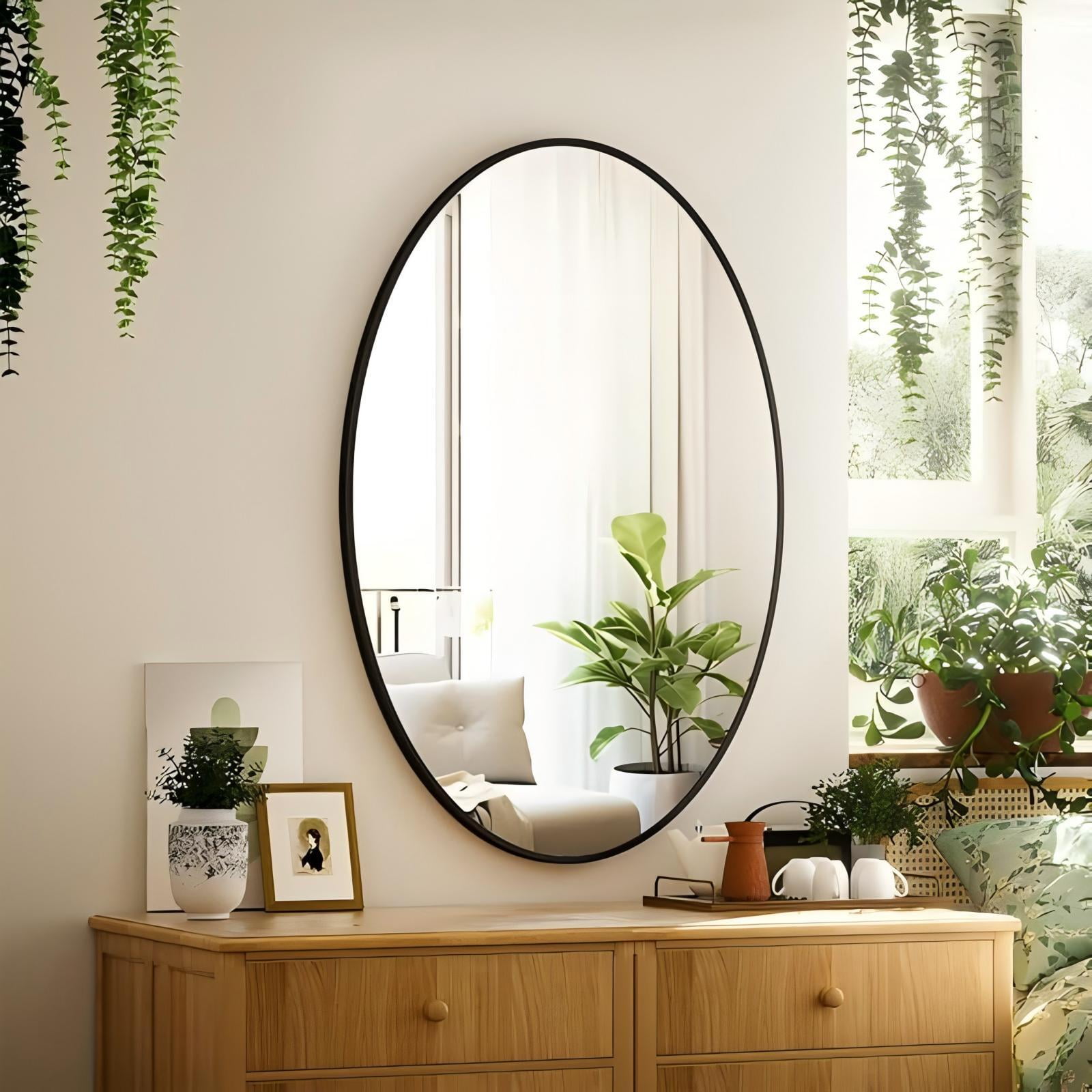 Mirstory Oval Bathroom Mirror 24"x36" Bathroom Vanity Mirror, Black