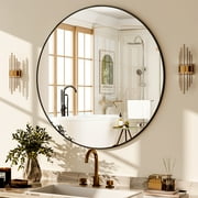 Anyrose Round Bathroom Mirror Wall Mirror 30" x 30", Black