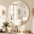 thumbnail image 1 of Anyrose Round Bathroom Mirror Wall Mirror 30" x 30", Gold, 1 of 5