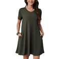 thumbnail image 1 of Anyshow Womens Summer Casual Tshirt Dress 2025 Short Sleeve Loose Swing Sundresses with Pockets, 1 of 9