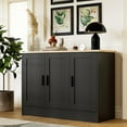 thumbnail image 1 of Anystyle 43.3”W Black 3 Door Buffet Cabinet, Coffee Bar with Adjustable Shelf, Kitchen Sideboard for Living Room, Kitchen, 1 of 14
