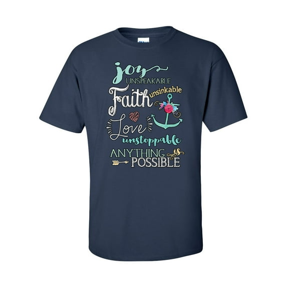 Anything Is Possible Christian Unisex Short Sleeve T-shirt-Navy-2XL