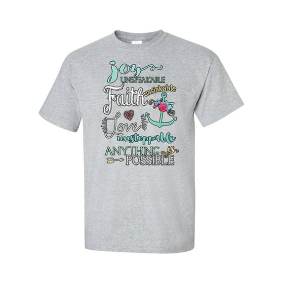 Anything Is Possible Christian Unisex Short Sleeve T-shirt-Sports Grey-2XL