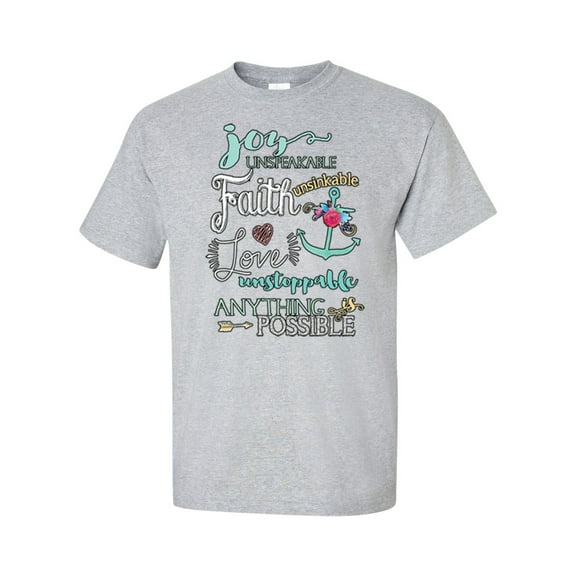Anything Is Possible Christian Unisex Short Sleeve T-shirt-Sports Grey-2XL