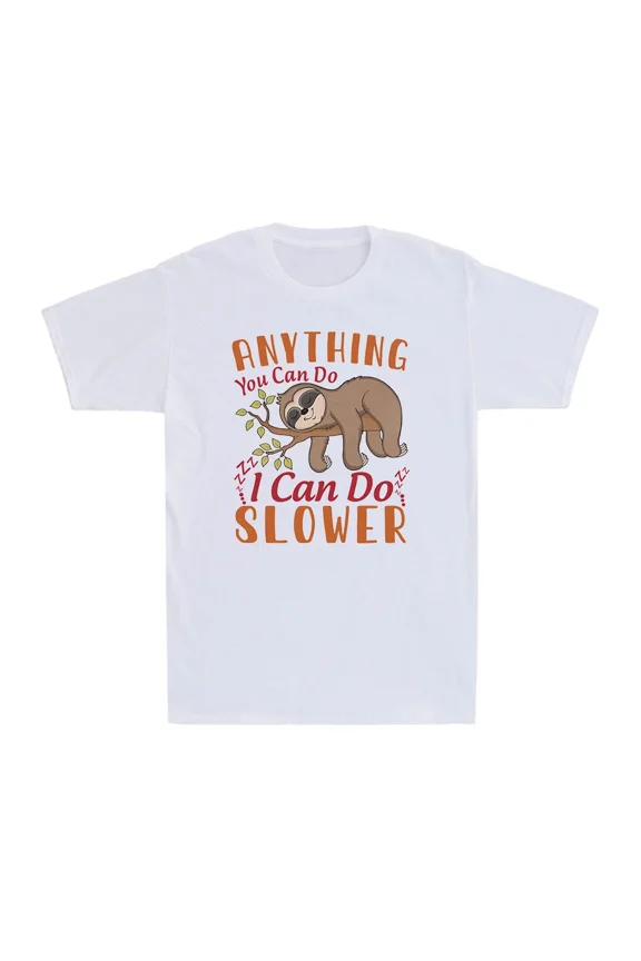 Anything You Can Do I Can Do Slower Sleepy Lazy Sloth Funny Gift Men's T-Shirt