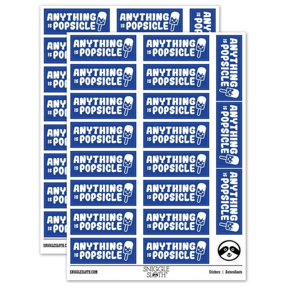 Anything is Popsicle Possible Teacher Student School Sticker Set - Dark Blue - Matte Finish - 2.00" Large