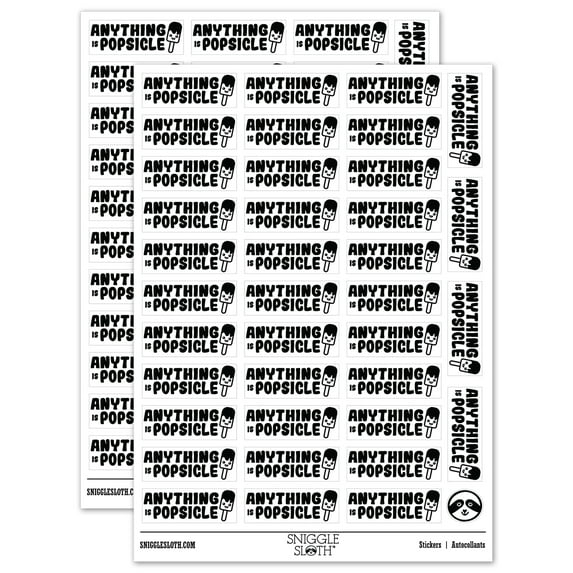 Anything is Popsicle Possible Teacher Student School Sticker Set - White - Matte Finish - 1.5" Small