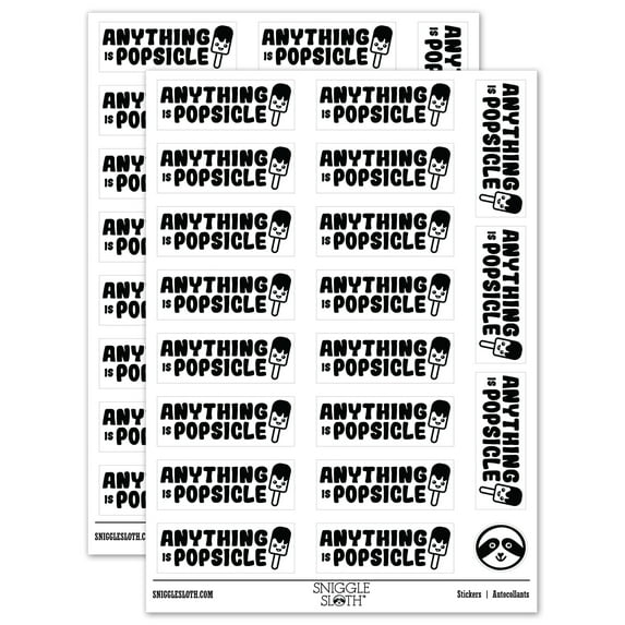 Anything is Popsicle Possible Teacher Student School Sticker Set - White - Matte Finish - 2.00" Large