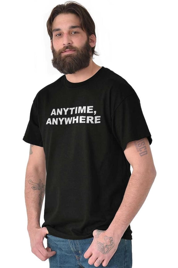 Anytime Anywhere Fun Partying Wild Men's Graphic T Shirt Tees Brisco Brands L