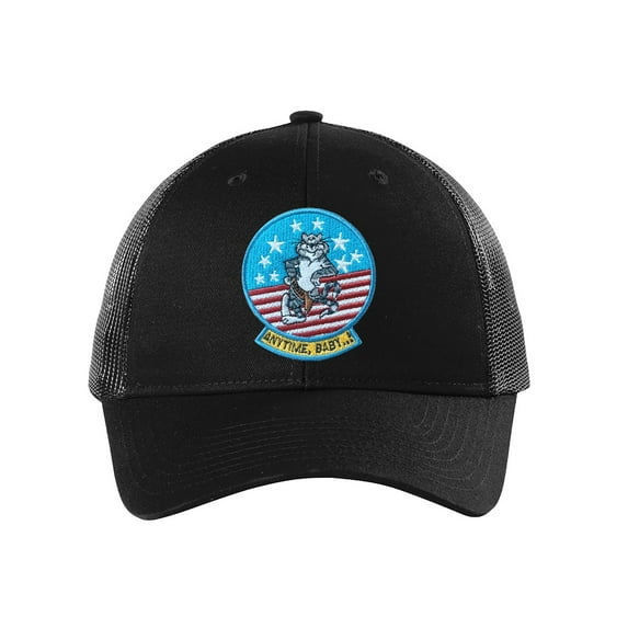 Anytime Baby Embroidered Logo Black/Steel Grey Trucker Cap