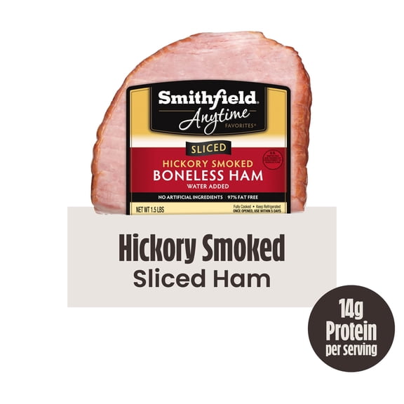 Smithfield Anytime Favorites Sliced Hickory Boneless Ham, 1.5lbs