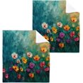 Anyway.go 4PCS Colorful Flowers Painting Towels Cotton Washcloths Set