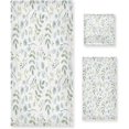 Anyway.go Bathroom Decorative Towel Set with Watercolor Leaves Pattern