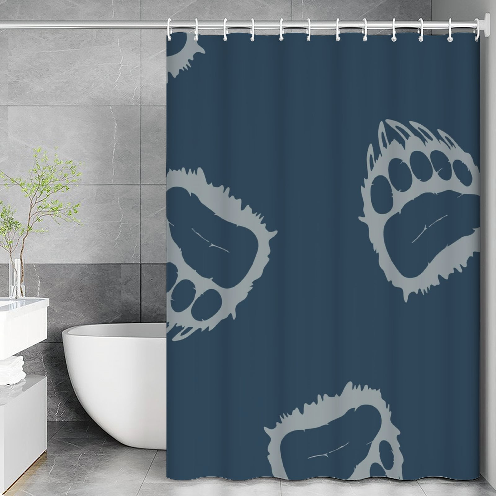 Pirate Bear Pattern Print Bathroom Shower Curtain