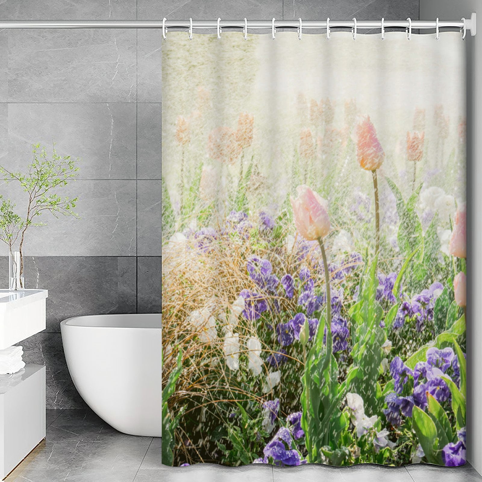 Anyway.go Bathroom Shower Curtain Waterproof Bathtub Curtains for Hotel ...