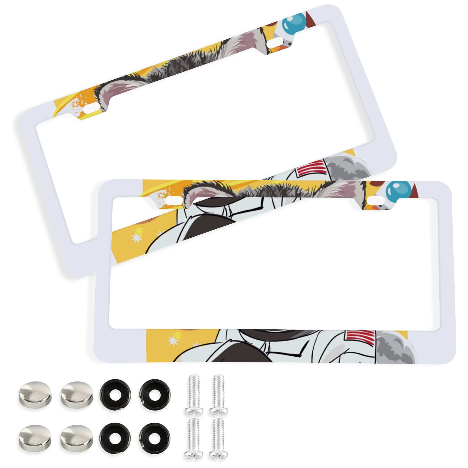 Abstract Donkey Farm License Plate Frame - Aluminum Car Plate Cover 12x6 Inches
