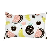Anyway.go Pillowcase Oblong Lumbar Plush Throw Pillow Cover/Shams Cushion Case with Zipper 20x36in for Bed Sofa,Exotic Fruit