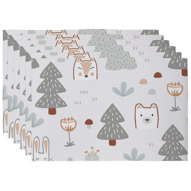 Anyway.go Placemats for Dining Table Set of 6, Absorbing Moisture Anti