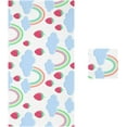 Anyway.go Strawberry Print Bathroom Towel Set of 2 with Wash Cloths