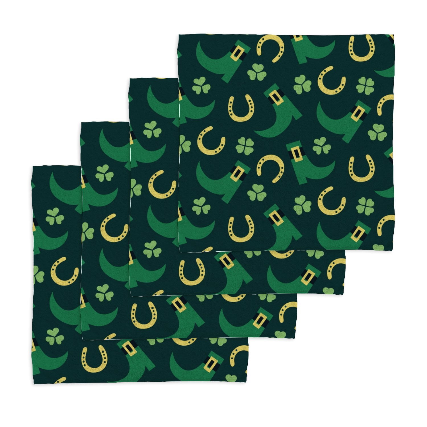 Anyway.go Wash Cloth Set of 4 12 x 12 Inch Cotton Baby Washcloths Highly Absorbent and Soft Feel Fingertip Towels Face Towels for Bathroom Gym Spa Boots Horseshoes Clovers Walmart