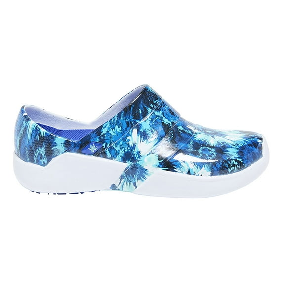 Anywear Journey Nurse Shoes Injected Molded EVA Slip-On Garden Shoes, Chef Shoes, 5, Blue Blooms