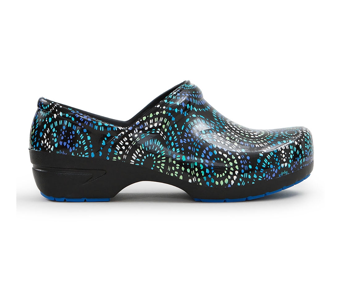 Anywear SRANGEL Women s Healthcare Professional Closed Back Clog 10 Prismatic Spirals Blue